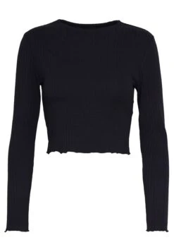 Cropped Long Sleeve With Lettuce - Topper Langermet - Black 10 Cropped Long Sleeve With Lettuce - Topper Langermet - Black -Fab Five Mote Butikk 06466134da92417abaa21cc41a32fc50