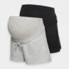 2 Pack - Shorts - Black/Mottled Light Grey