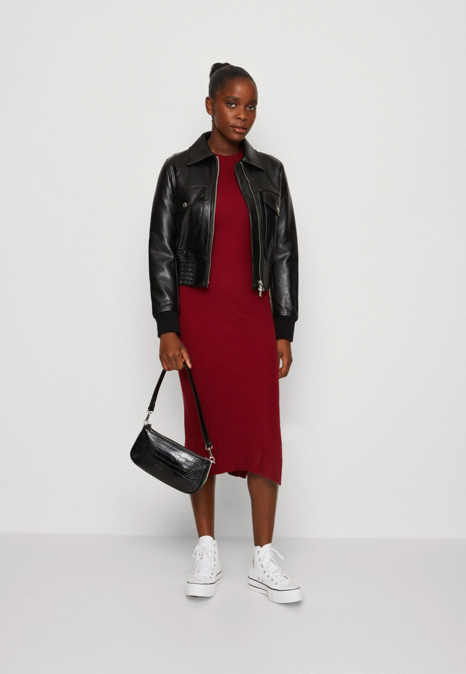 Even&Odd Strikket Kjole - Dark Red 4 Even&Odd Strikket Kjole - Dark Red - Bilde 2