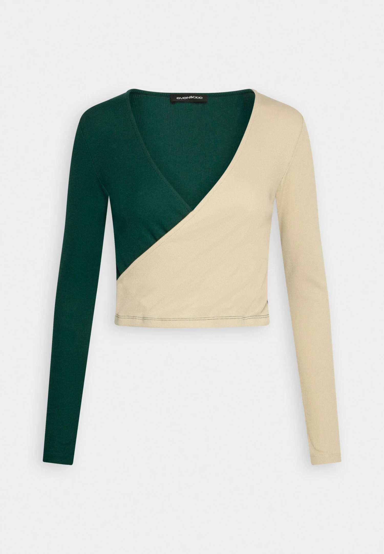 Even&Odd Topper Langermet - Beige/Dark Green 6 Even&Odd Topper Langermet - Beige/Dark Green - Bilde 4