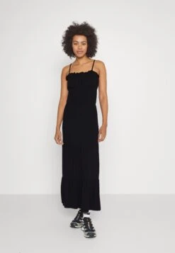 Even&Odd Maxi Dress Tiered Skirt- Maxikjole - Black