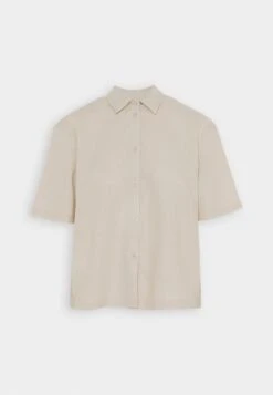 Even&Odd Linen-Mix Button Down Blouse - Skjorte - Beige -Fab Five Mote Butikk 486e50f0eac444eca20faeb432b2978e