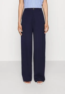 Petite Tailored Wide Leg Trouser - Bukse - Dark Blue