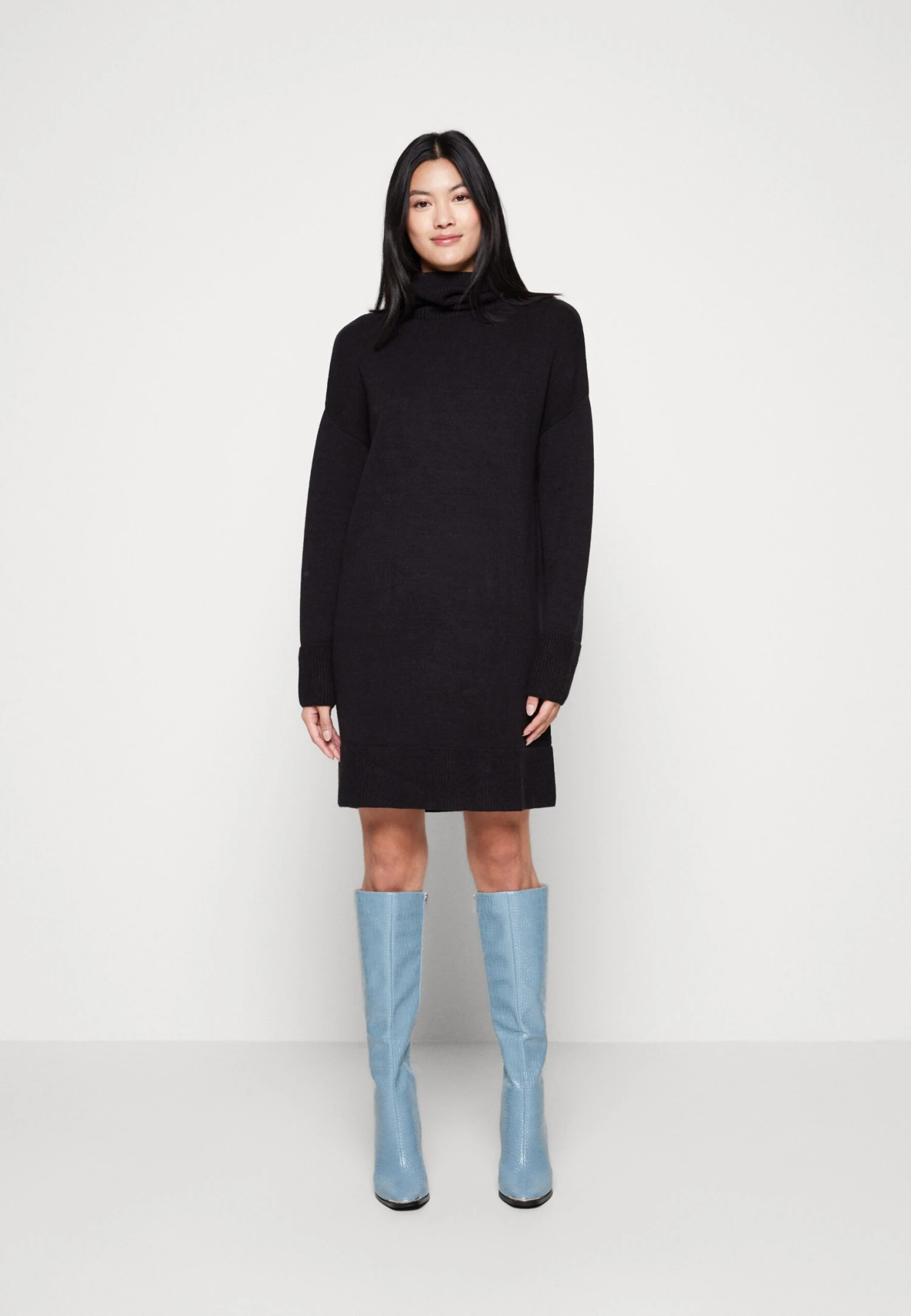 Even&Odd Rollkragen Mini Basic Strickkleid - Strikket Kjole - Black 3 Even&Odd Rollkragen Mini Basic Strickkleid - Strikket Kjole - Black