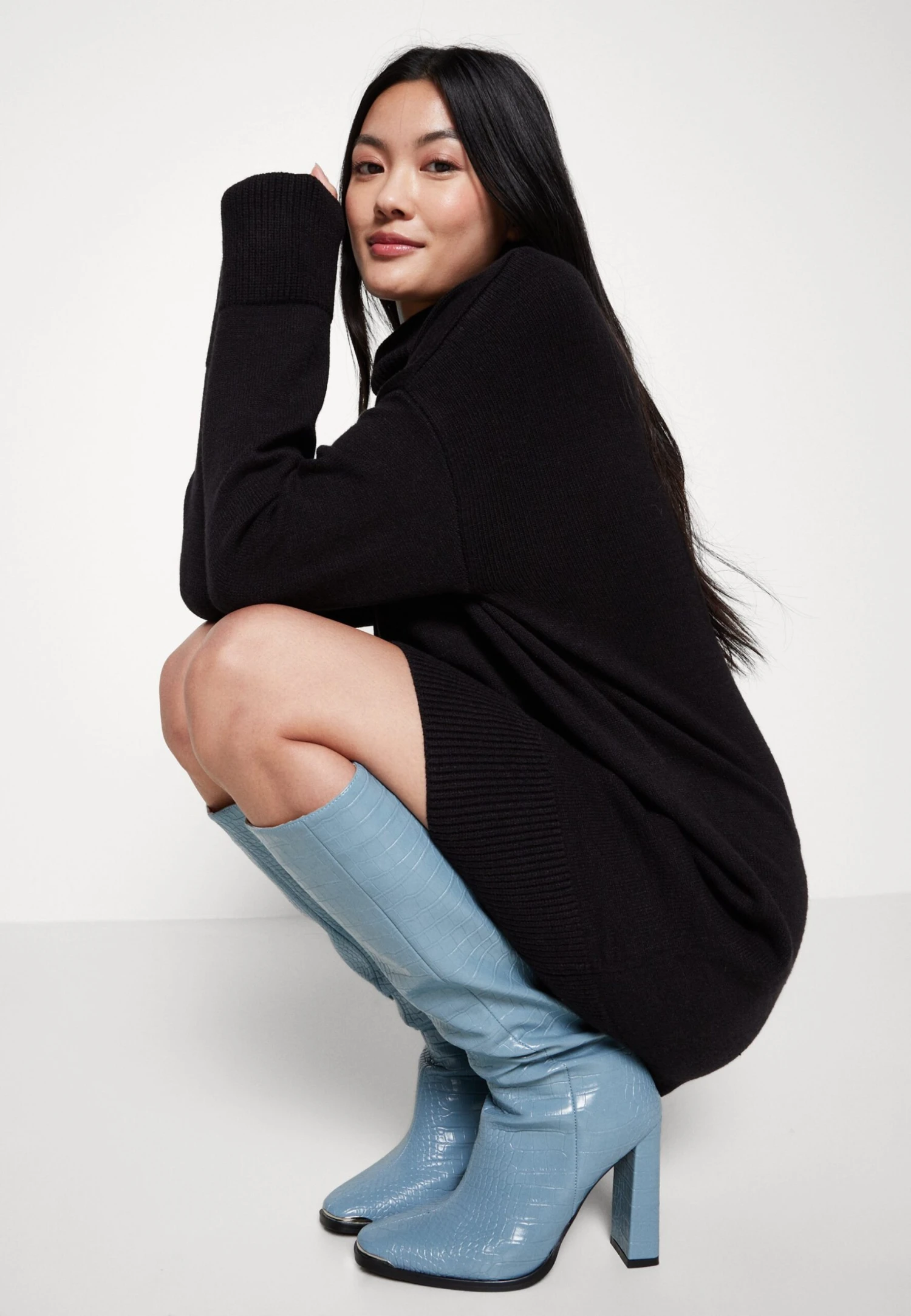 Even&Odd Rollkragen Mini Basic Strickkleid - Strikket Kjole - Black 6 Even&Odd Rollkragen Mini Basic Strickkleid - Strikket Kjole - Black - Bilde 4