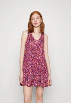 Even&Odd Sleeveless V Neck Volant Hem Flared Mini Dress (Eo-Ss23-C135-Sj) / Black - 802_Pink - 402_Orange - 205 - Kjole - Black - 802_Pink - 402_Orange - 205