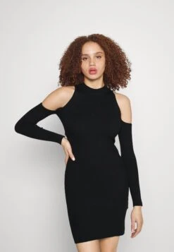 Even&Odd Party Schulterfrei Bodycon Mini Strickkleid - Strikket Kjole - Black