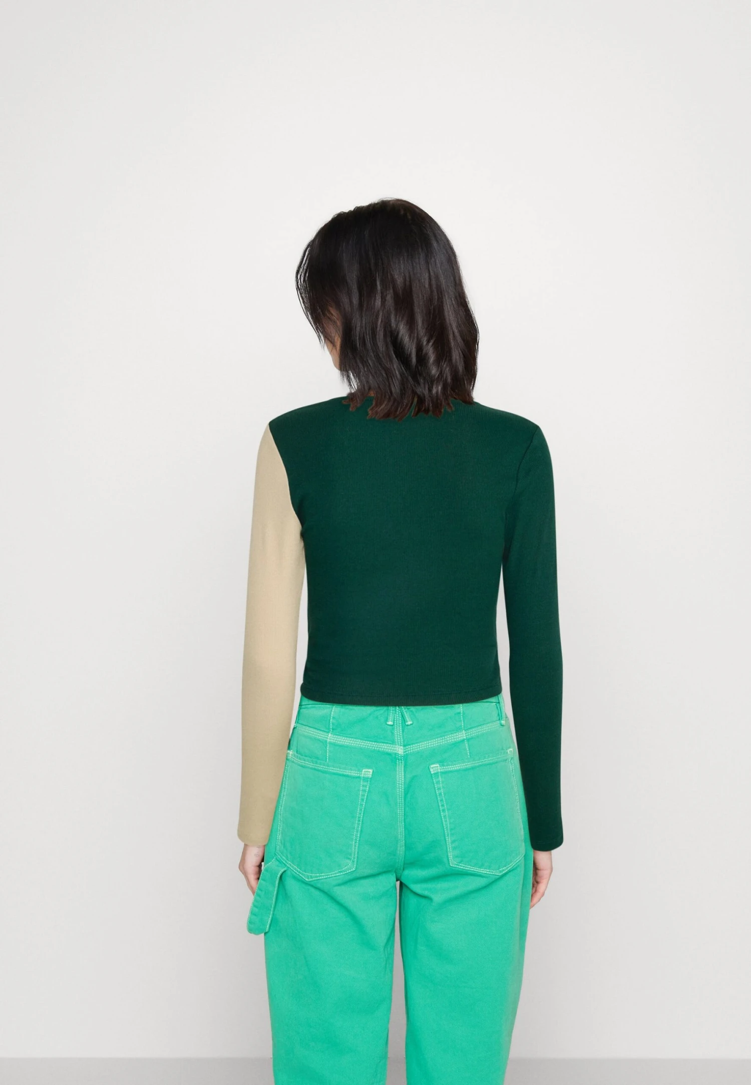 Even&Odd Topper Langermet - Beige/Dark Green 5 Even&Odd Topper Langermet - Beige/Dark Green - Bilde 3