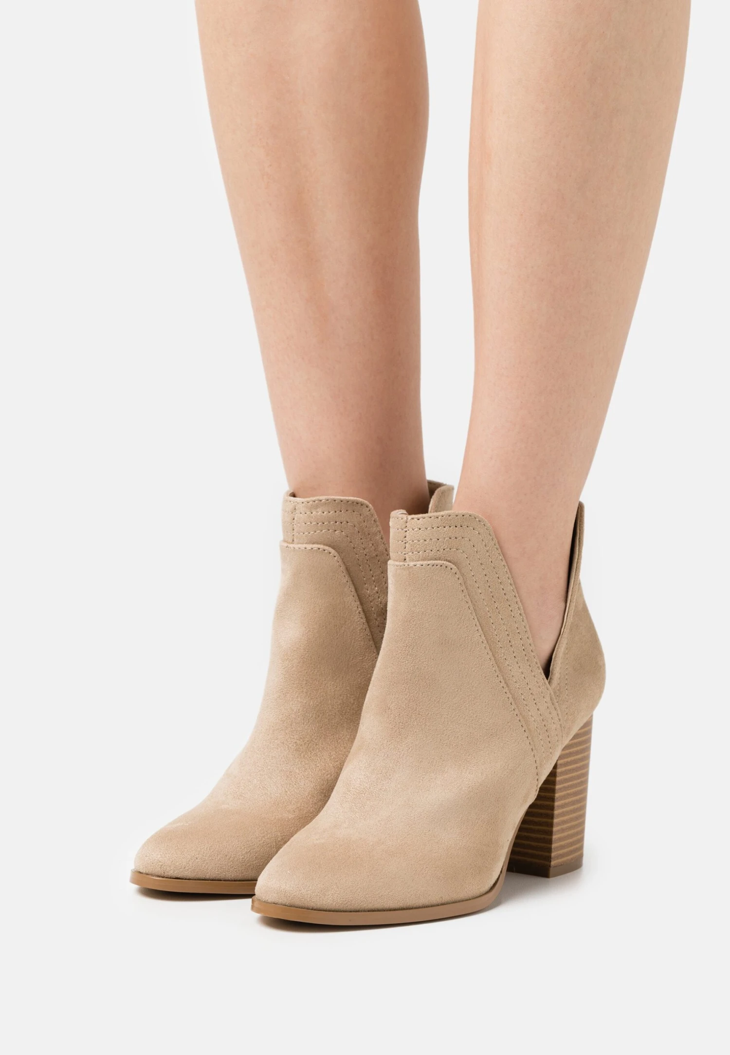 Ankelboots Med Høye Hæler - Beige 3 Ankelboots Med Høye Hæler - Beige