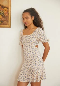 Even&Odd Kjole - Beige/Blue/Multi-Coloured