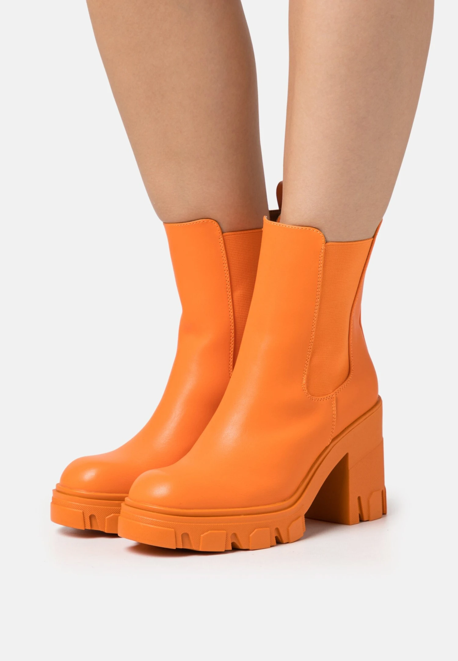 Even&Odd Ankelboots Med Høye Hæler - Orange 3 Even&Odd Ankelboots Med Høye Hæler - Orange