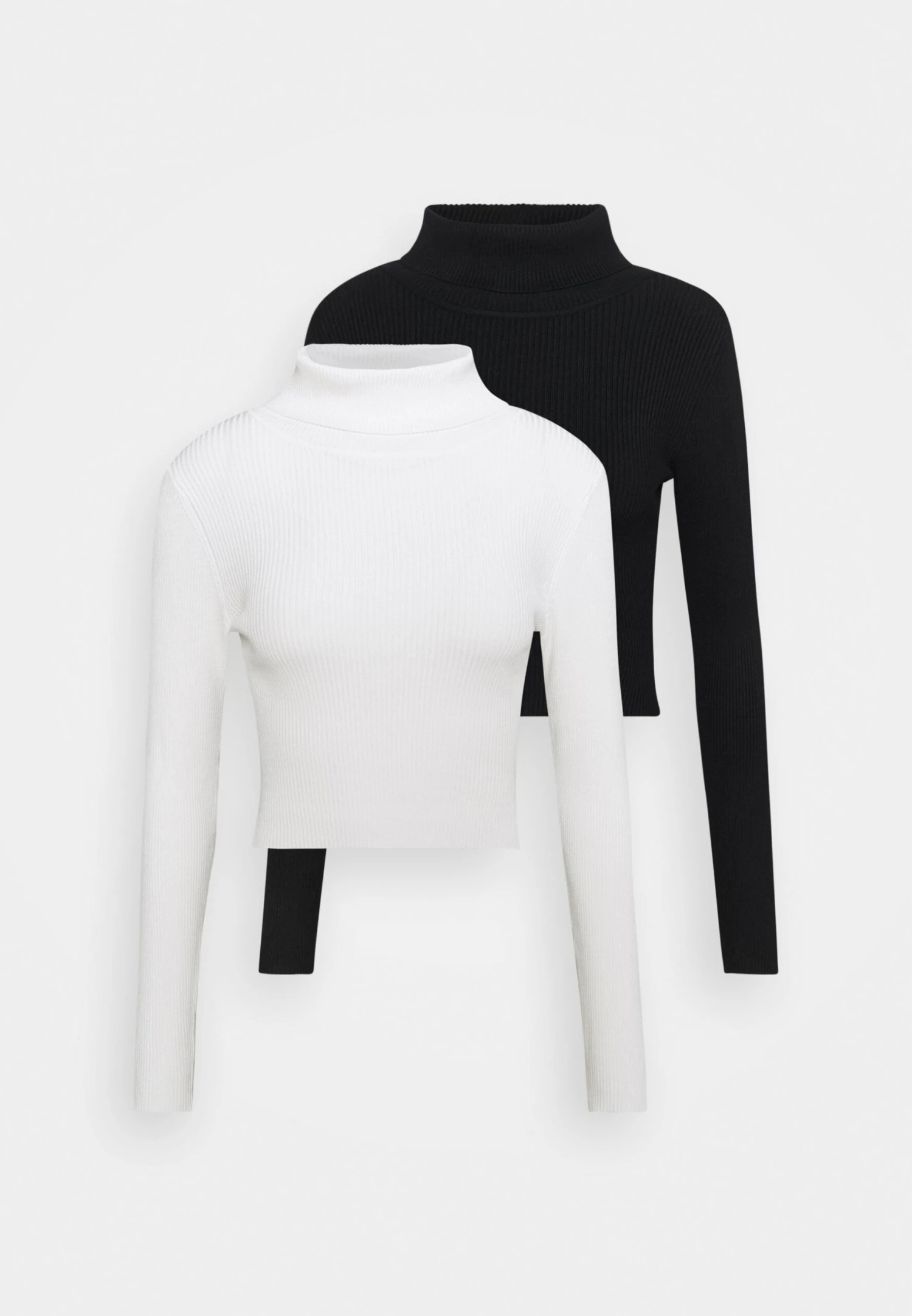 Even&Odd Cropped Turtle Neck 2 Pack - Strikkegenser - Black/ White 8 Even&Odd Cropped Turtle Neck 2 Pack - Strikkegenser - Black/ White - Bilde 6