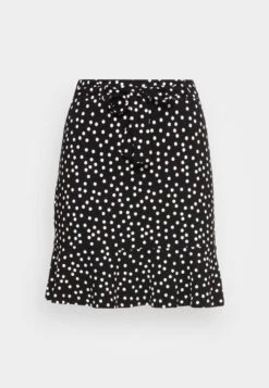 Even&Odd Mini Skirt With Volant - A-Line Skjørt - Black/White -Fab Five Mote Butikk bd7fd1ad95854f88a1dda94dc4ff9636