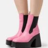 Even&Odd Ankelboots Med Høye Hæler - Pink